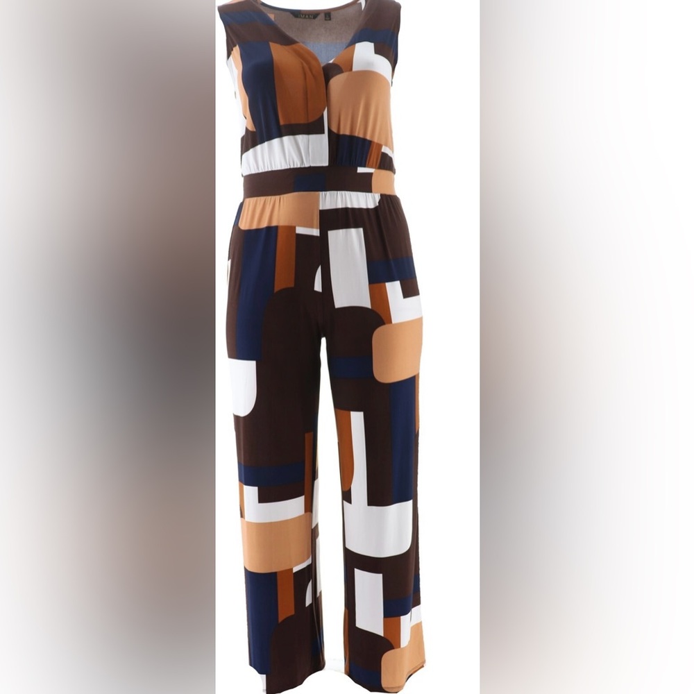 IMAN Multicolor Geometric Jumpsuit - Picture 3 of 7